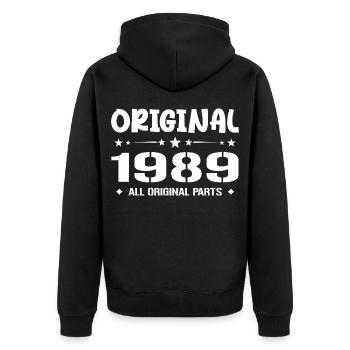 Né en 1989, Cadeau Anniversaire 1989 Original 1989 - Veste à capuche bio Premium Unisexe - noir - Dos - Nico (187cm)