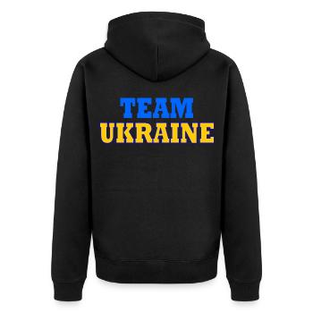 Team ukraine - Veste à capuche bio Premium Unisexe - noir - Dos - Nico (187cm)