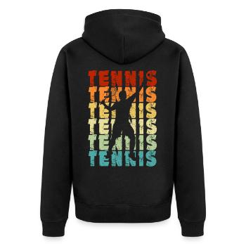 Tennis - Tennis player -Vintage - Tennis fan - Unisex Premium Organic Zip Hoodie - black - Back - Nico (187cm)