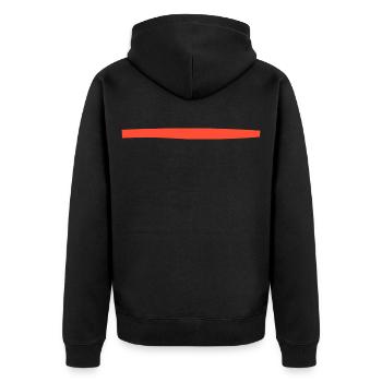 Dash Red - Unisex Premium Organic Zip Hoodie - black - Back - Nico (187cm)