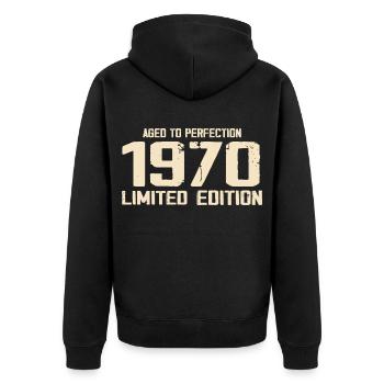 1970 Edition limitée 1970 Anniversaire 1970 Rétro - Veste à capuche bio Premium Unisexe - noir - Dos - Nico (187cm)