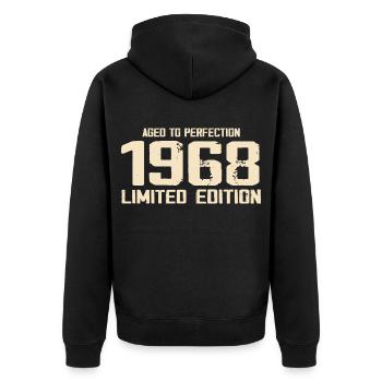 1968 Limited edition 1968 Geburtstag 1968 Retro - Unisex Premium Bio Zip Hoodie - Schwarz - Hinten - Nico (187cm)