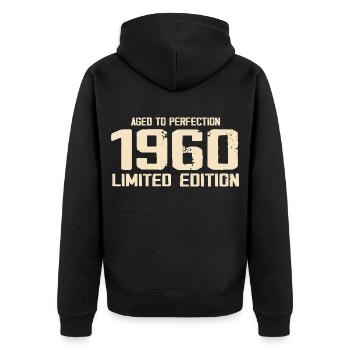 1960 Edition limitée 1960 Anniversaire 1960 Rétro - Veste à capuche bio Premium Unisexe - noir - Dos - Nico (187cm)