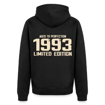 1993 Edition limitée 1993 Anniversaire 1993 Rétro - Veste à capuche bio Premium Unisexe - noir - Dos - Nico (187cm)