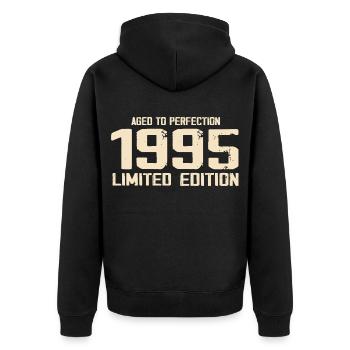 1995 Limited edition 1995 Geburtstag 1995 Retro - Unisex Premium Bio Zip Hoodie - Schwarz - Hinten - Nico (187cm)