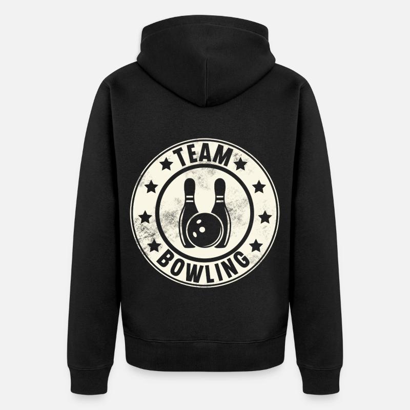 Bowling Team - Unisex Premium Bio Zip Hoodie - Schwarz