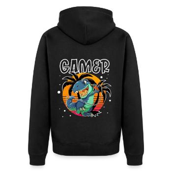 Joueur T Rex - Veste à capuche bio Premium Unisexe - noir - Dos - Nico (187cm)
