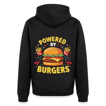 Hamburg burgers - Unisex Premium Organic Zip Hoodie - black - Back - Nico (187cm)