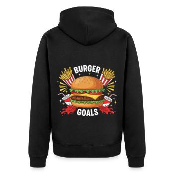 Hamburg burgers - Unisex Premium Organic Zip Hoodie - black - Back - Nico (187cm)