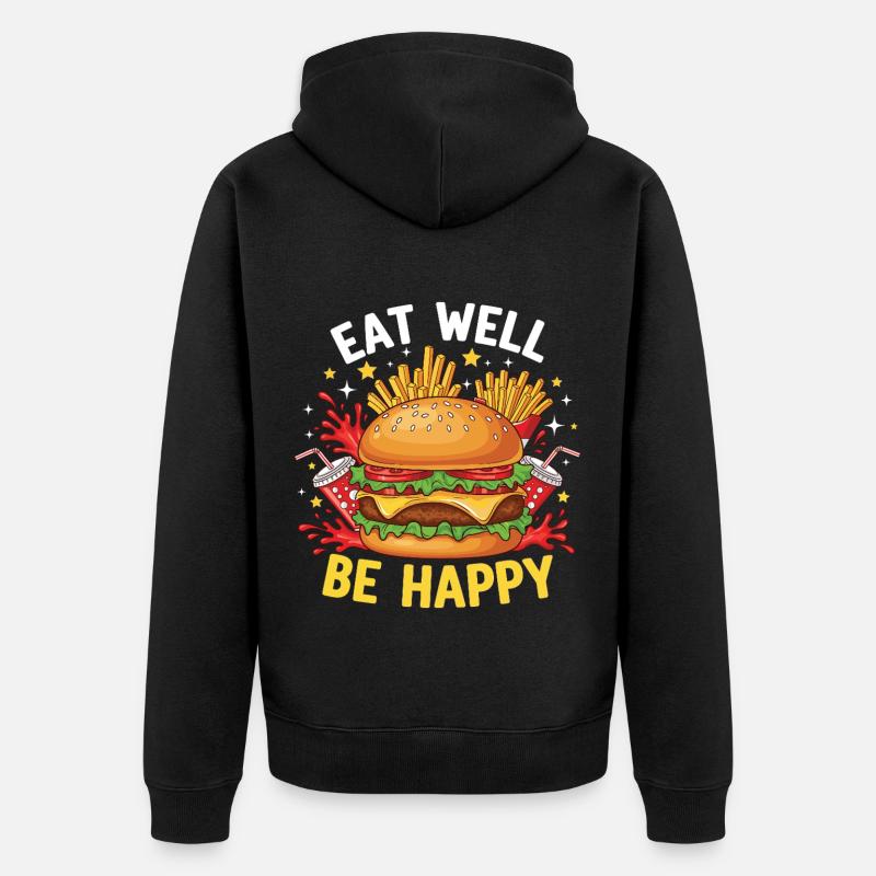 Hamburger Burger - Unisex Premium Bio Zip Hoodie - Schwarz