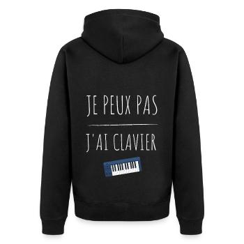 Je peux pas j'ai clavier - Veste à capuche bio Premium Unisexe - noir - Dos - Nico (187cm)
