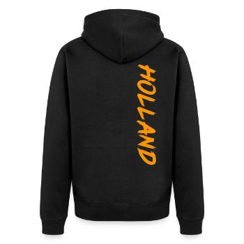 Holland - Unisex Premium Bio Zip Hoodie - Schwarz - Hinten - Nico (187cm)