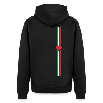 Italien Flagge Linie Vertikal - Unisex Premium Bio Zip Hoodie - Schwarz - Hinten - Nico (187cm)