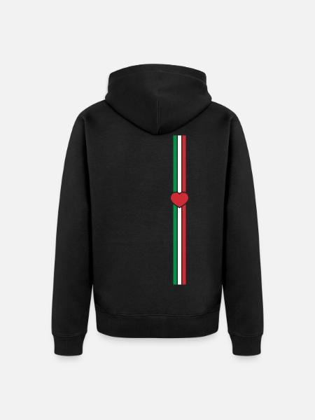 Italy flag line vertical - Unisex Premium Organic Zip Hoodie - black