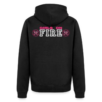Girls on Fire - Unisex Premium Bio Zip Hoodie - Schwarz - Hinten - Nico (187cm)