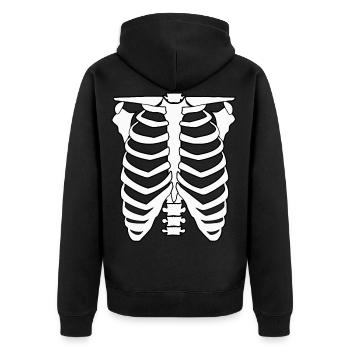 Skeleton hommes et chemise de femmes Halloween Skeleton - Veste à capuche bio Premium Unisexe - noir - Dos - Nico (187cm)