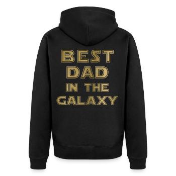 Best Dad in the Galaxy - Unisex Premium Bio Zip Hoodie - Schwarz - Hinten - Nico (187cm)