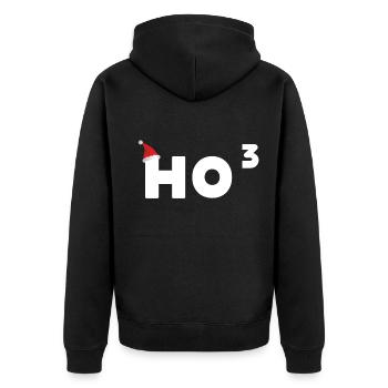 Ho ho ho, Christmas! - Unisex Premium Organic Zip Hoodie - black - Back - Nico (187cm)