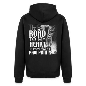 La route A mon Heard est dallée avec des copies de patte - Veste à capuche bio Premium Unisexe - noir - Dos - Nico (187cm)