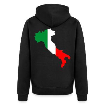 Italie couleurs non dégradées - Veste à capuche bio Premium Unisexe - noir - Dos - Nico (187cm)
