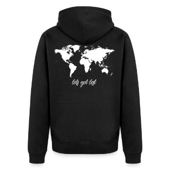 Permet d'obtenir Lost Worldmap - Veste à capuche bio Premium Unisexe - noir - Dos - Nico (187cm)