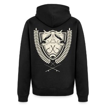 Pêcheur à la ligne pêcheur, pêche, lac, cadeau, pêche - Veste à capuche bio Premium Unisexe - noir - Dos - Nico (187cm)