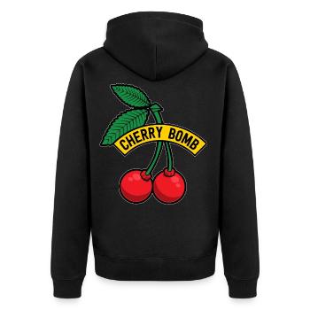 Fruit doux cerises fruit cadeau bombe - Veste à capuche bio Premium Unisexe - noir - Dos - Nico (187cm)