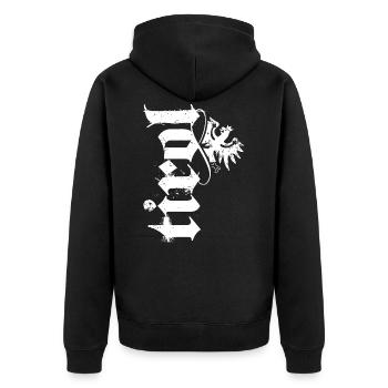 Tyrol cool T-shirt au look vintage ! - Veste à capuche bio Premium Unisexe - noir - Dos - Nico (187cm)