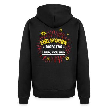 Fireworks fireworks pyrotechnics Girandole bang - Unisex Premium Organic Zip Hoodie - black - Back - Nico (187cm)