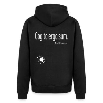 Cogito ergo sum. René Descates - Veste à capuche bio Premium Unisexe - noir - Dos - Nico (187cm)