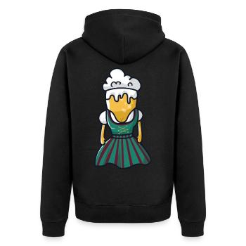 Beer Dirndl tente de bière - Veste à capuche bio Premium Unisexe - noir - Dos - Nico (187cm)