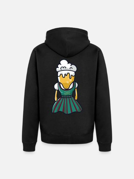 Bier Dirndl Bierzelt - Unisex Premium Bio Zip Hoodie - Schwarz