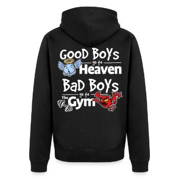 Les mauvais garçons vont à la gym - Veste à capuche bio Premium Unisexe - noir - Dos - Nico (187cm)