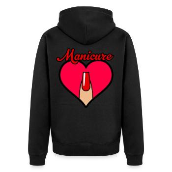 Manicure nails fingernails heart love - Unisex Premium Organic Zip Hoodie - black - Back - Nico (187cm)