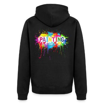 Painter Artist Art Paint Painting Brush Paint - Unisex Premium Organic Zip Hoodie - black - Back - Nico (187cm)