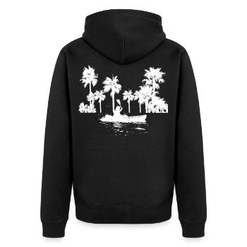 Kayak Kayak Paddling Palm Trees - Veste à capuche bio Premium Unisexe - noir - Dos - Nico (187cm)