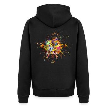 couleur taches - Veste à capuche bio Premium Unisexe - noir - Dos - Nico (187cm)