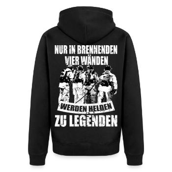 Firefighter Fire Department - Unisex Premium Organic Zip Hoodie - black - Back - Nico (187cm)