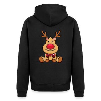 Renne mignon nez rouge Rudolf - Veste à capuche bio Premium Unisexe - noir - Dos - Nico (187cm)
