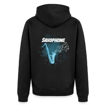 Saxophonist Saxophonist - Unisex Premium Bio Zip Hoodie - Schwarz - Hinten - Nico (187cm)