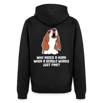 Drôle Beagle Idée Cadeau Beagle Lovers Alarm Horn - Veste à capuche bio Premium Unisexe - noir - Dos - Nico (187cm)