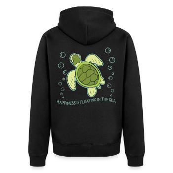 Cute Funny Turtle Sea Turtles Gift Turtle Lover - Unisex Premium Organic Zip Hoodie - black - Back - Nico (187cm)