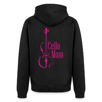 Cello Mom Cellist Geschenkidee Cello Player Mutter - Unisex Premium Bio Zip Hoodie - Schwarz - Hinten - Nico (187cm)