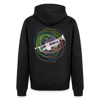 Joueur de trompette Idée cadeau Trumpeter Jazz Art - Veste à capuche bio Premium Unisexe - noir - Dos - Nico (187cm)
