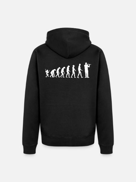 Flötist Evolution Querflötist Flötist - Unisex Premium Bio Zip Hoodie - Schwarz