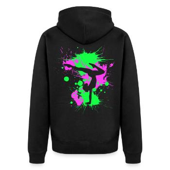 I Love Acrobatics - Unisex Premium Bio Zip Hoodie - Schwarz - Hinten - Nico (187cm)