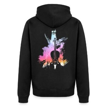 Violon Art Violoniste Idée Cadeau Fiddle Violon - Veste à capuche bio Premium Unisexe - noir - Dos - Nico (187cm)