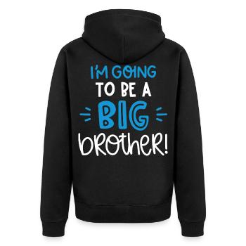 Im going to be a brother Gift - Unisex Premium Bio Zip Hoodie - Schwarz - Hinten - Nico (187cm)