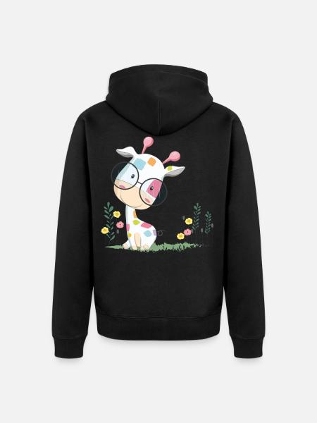 Die kleine Giraffe - Unisex Premium Bio Zip Hoodie - Schwarz