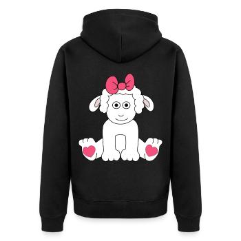 Sheep Drawing Hearts Easter Children Baby Lamb - Unisex Premium Organic Zip Hoodie - black - Back - Nico (187cm)
